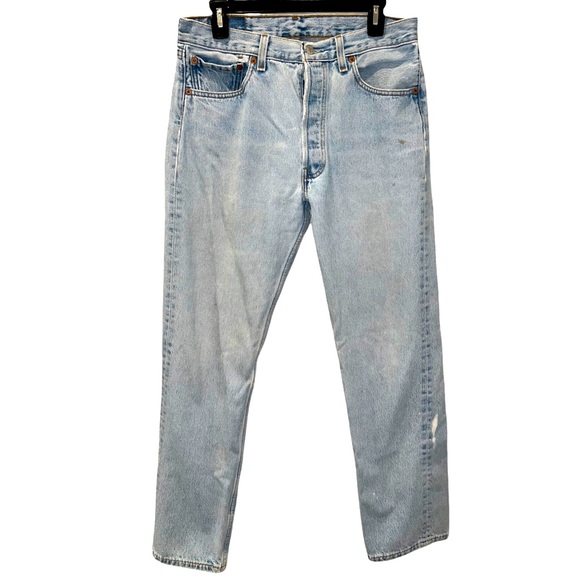 LEVI’S USA Vintage 501 Distressed 100% Cotton High Rise Jeans Size 33 x 32 - Picture 14 of 14